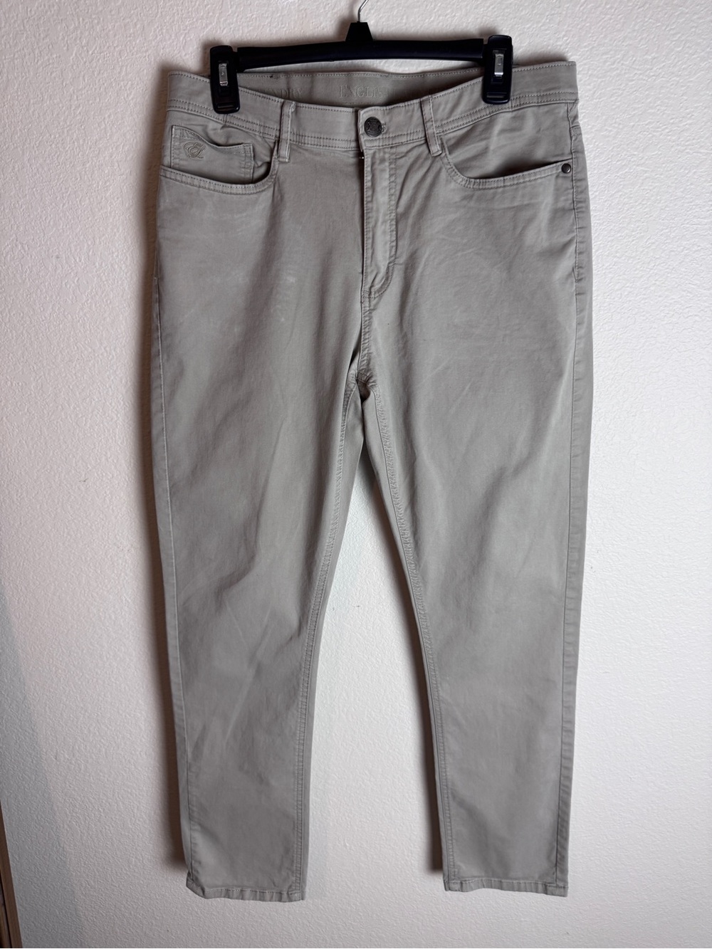 English Laundry Men's Khaki Slim Fit Stretch Denim Jeans Light Wash 5-Pocket